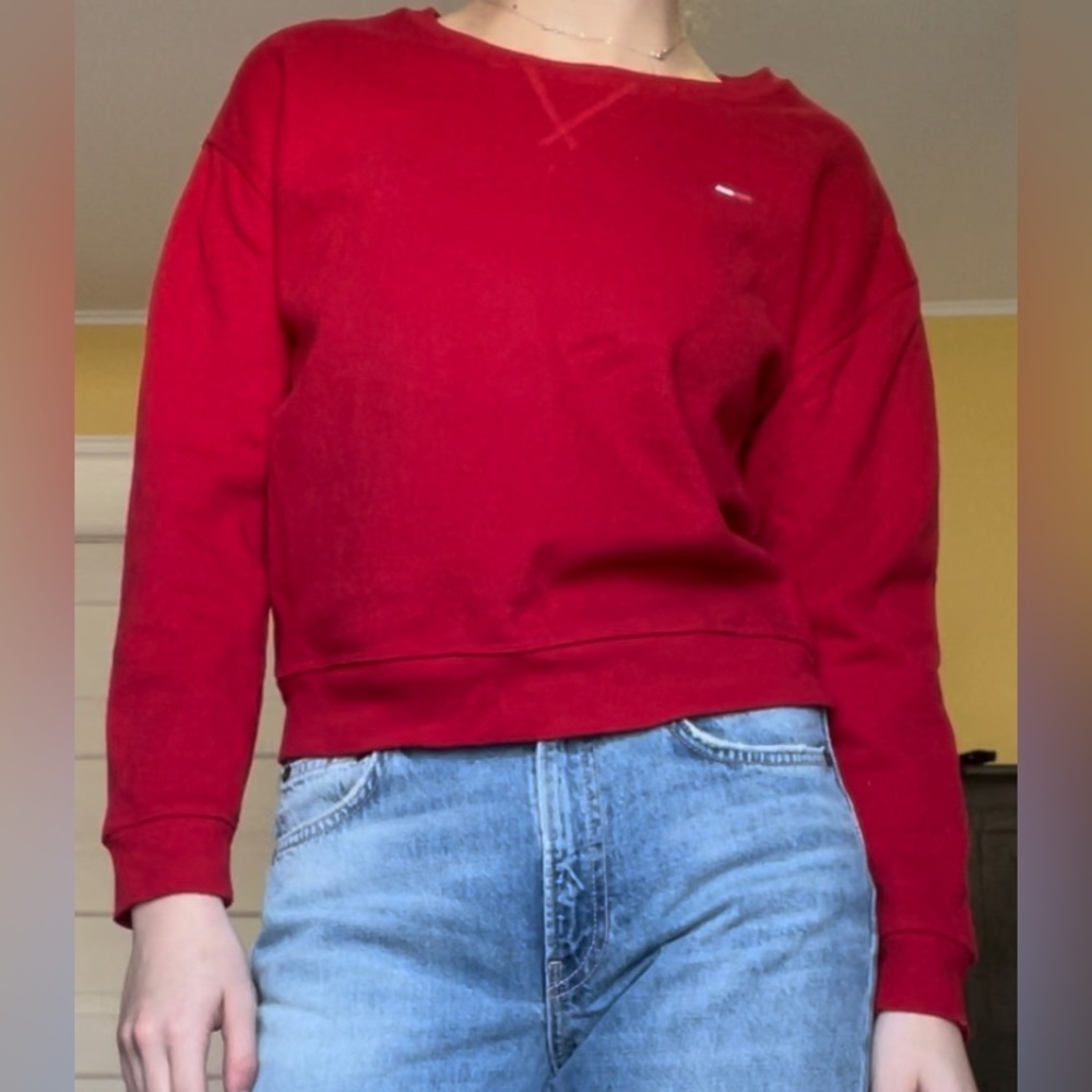 Red Tommy Hilfiger Sweatshirt- Perfect Condition